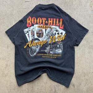 90s Faded Boothill Saloon Biker Bar T-Shirt 22x29”
